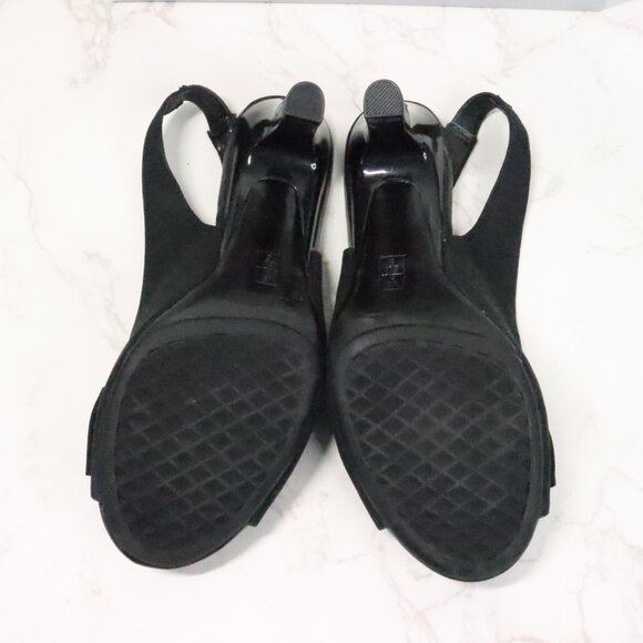 Aerosoles Women's 8M Protoplast Black Fabric Bow Classic Slingback Heels - Picture 8 of 10